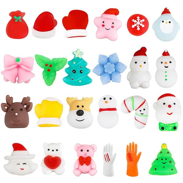 Adventskalender med 24 dagars nedräkning - Squishy Leksaker Blind Box Julklappar för Barn Pojkar Flickor