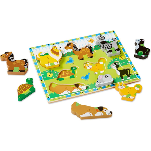 Melissa & Doug Husdjur Trä Chunky Pussel (8 st)