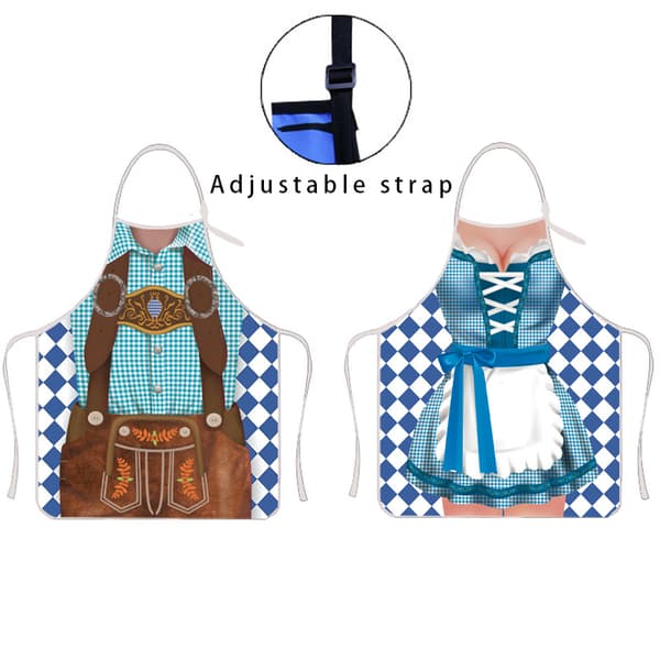 Oktoberfest Justerbart 3D-tryckt förkläde för fest och evenemang D 60*80cm