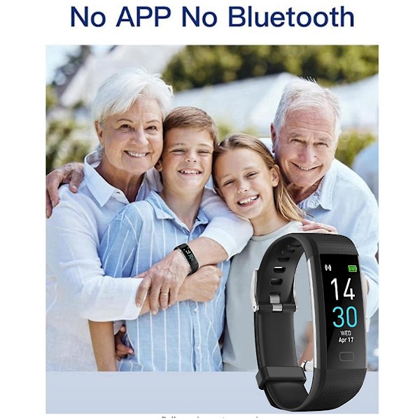 Fitness-askelmittarikello ilman Bluetoothia, ilman sovellusta, askelmittari, unenvalvonta, kalorilaskuri (musta)