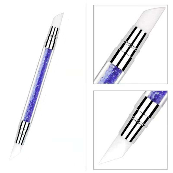3-pack Nagelborstar - Silikonborste - Dubbelsidig Flerfärgad (FQ)