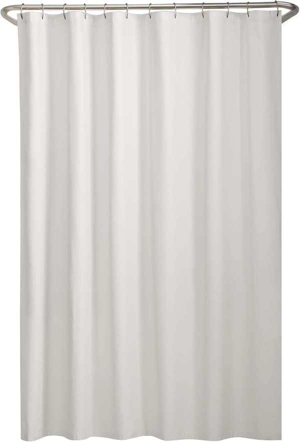 Vanntett dusjforheng, hvit baderomsdusjforing med kroker 180x180 cm PVA-materiale