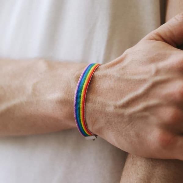 6 stk regnbue armbånd for menn, gutter, lgbt regnbue