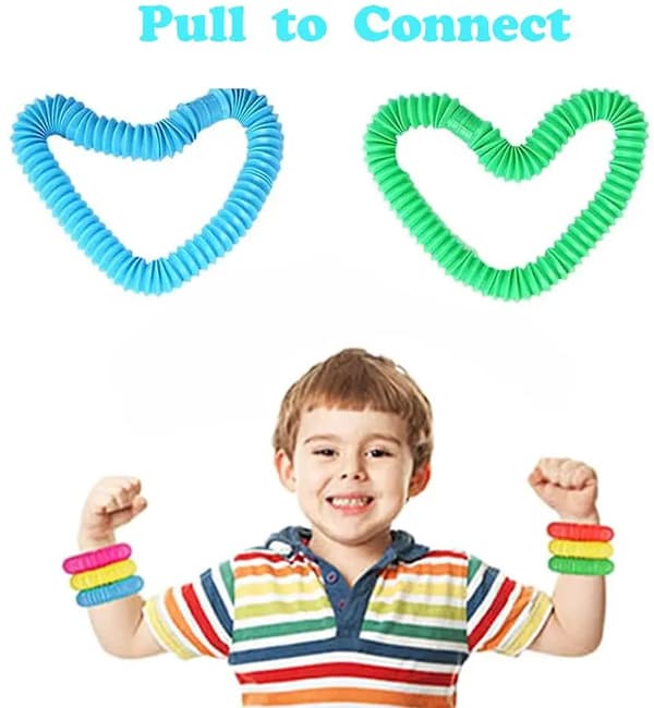 8-pack Stora Pop Tubes, Fidget Leksaker, Sensoriska Leksaker för Stress och Ångestlindring för Barn, Vuxna, Lärleksaker, Stretch Tubes 8pcs 2.9cm