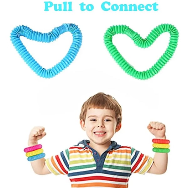 8-pak Store Pop Tubes, Fidget Legetøj, Sensorisk Legetøj til Stress- og Angstdæmpning for Børn, Voksne, Læringslegetøj, Strækrør 8pcs 2.9cm