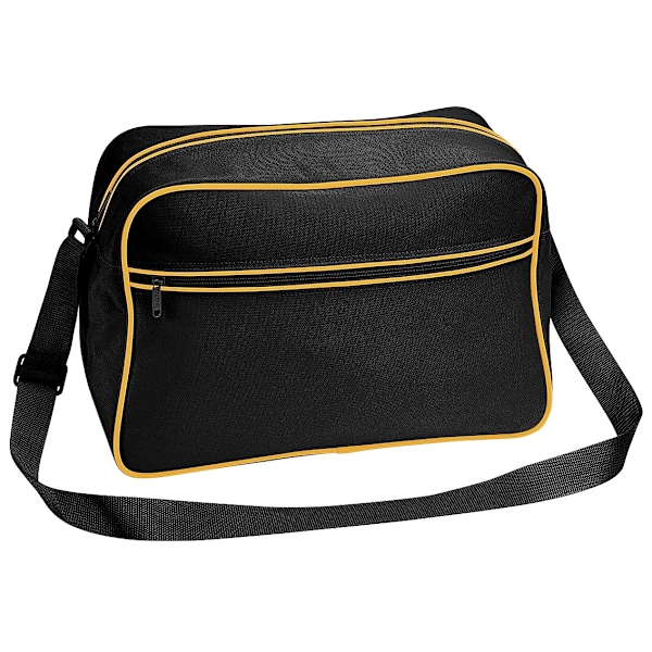 Bagbase Retro Justerbar Skuldertaske (18 Liter) One Size Sort Black/Gold