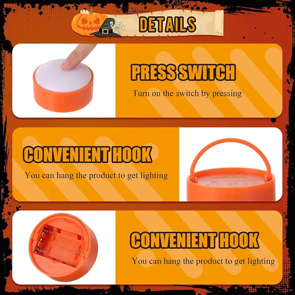 6 stykker Halloween gresskarlys med fjernkontrolltimer Led gresskarlys batteridrevne gresskarpatlys lanternelys (oransje)