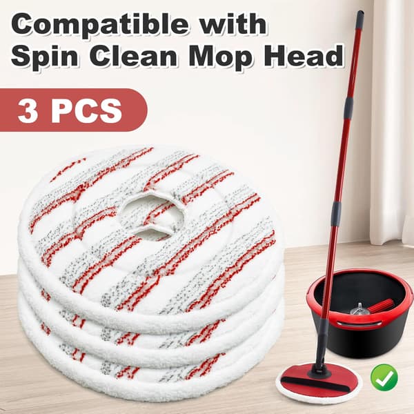 Erstatningsmoppehoveder til Spin Mop-hoveder kompatible med Vileda Spin and Clean gulvmoppe og spand Genanvendelig og vaskbar mikrofibermoppe