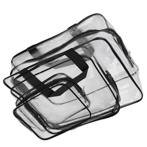 3 st Toalettväska Transparent Design 3 Storlekar Vattentät Bärbar PVC Material Praktisk Transparent Kosmetikaväska För Resor