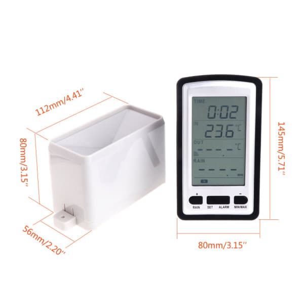 Regnmåler værstasjon instrument termometer digital trådløs regnmåler
