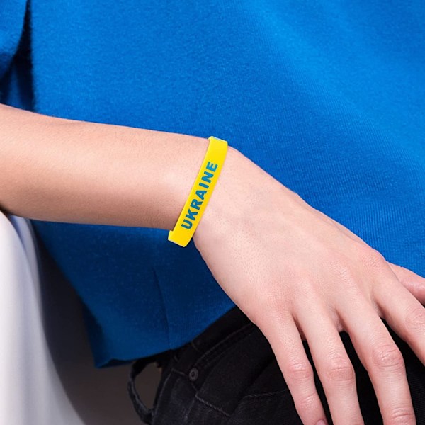 10 st Ukrainas landsflagga armband mångfärgad mjuk silikonarmband present till fredsälskare 0.2