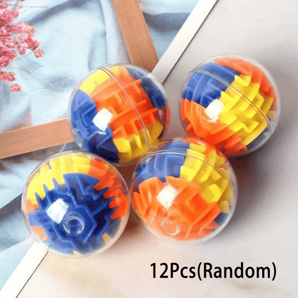 12 kpl 3D-labyrintti muistipallopeli lapsille 12pcs