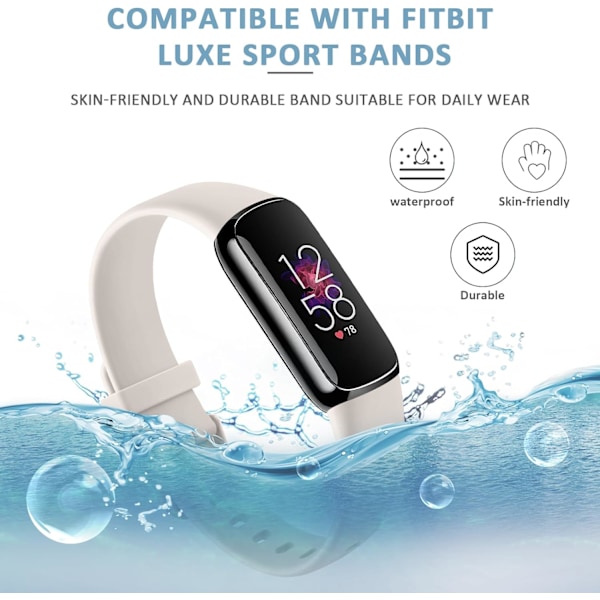 Fitbit Luxe-reimer - 4-pakning med myke silikonreimer