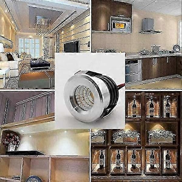 Sett med 4 mini innfelte LED-spotlights, 3 W, kaldhvit lyshvit