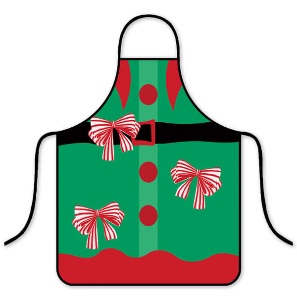 Tykt juleprintet køkkenforklæde med festlig julepynt Christmas sets 60*80CM