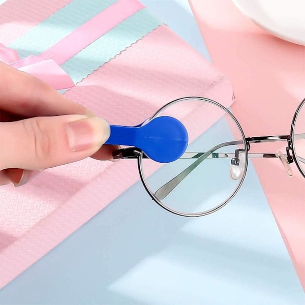 Bærbar Brille Rengøringskit 5 stk Mini Mikrofiber Rengøringsklud Blød Børste Brille Rengøring Brille Servietter