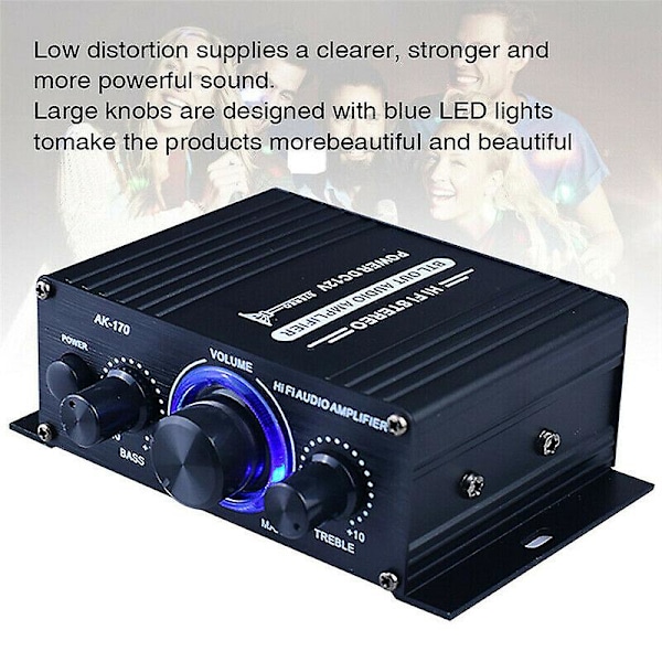 Ak-170 Hifi Audio Forstærker 2x200w Dobbelt Kanal Mini Forstærker Hjemmebiograf Audio Forstærker