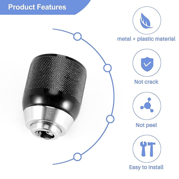 Nøkkelløs chuck for DCD797 DCD792 DCD791 DCD790 DC988k DC984kn DCD796 N196034 Tilbehør Elektrisk