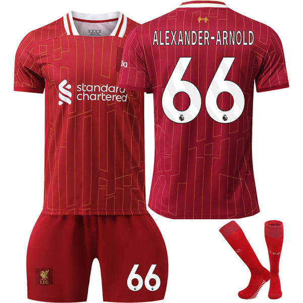 Liverpool 24-25 tröja nr 11 Salah 9 Firmino 66 Arnold 10 McAllister fotbollströja nr 66 med strumpor (22 yards, nr 66 med strumpor)