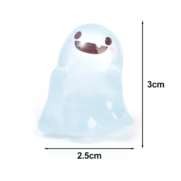Halloween Spöke Lysande Bil Ornament DIY Resin Ornament Mikrolandskap Skrivbords Dekorativa Tillbehör Bil Nyckelring Hänge 1pcs No.4