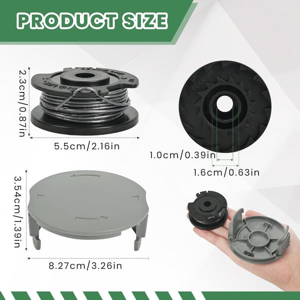 6-pack trimmertråd till Bosch Easygrasscut 23, 26, 18, 18-230