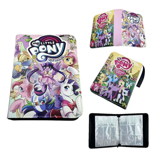 Kortalbum förvaringsalbum högkvalitativt lösbladigt samlingsalbum samlingsalbum kortficka innersida ins 9 grids, 50 pages, 900 card slots 5 pictures of my little pony