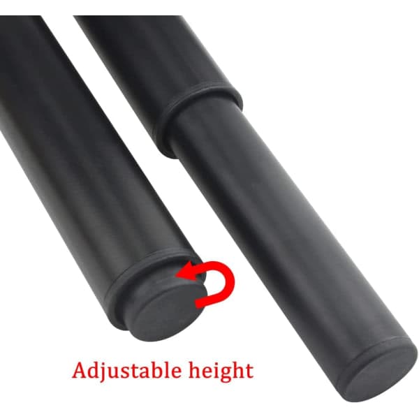 (25-42 cm, svart) Sett med 4 robuste justerbare møbelben i metall