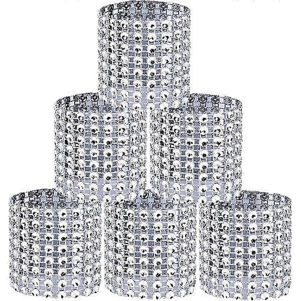 Silver strassband servettring bling set för dekoration 50 st