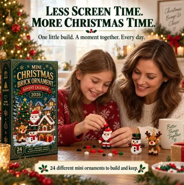 Mini julekalender 24 dagers mursteinspynt nedtelling gave til barn og voksne Christmas building blocks