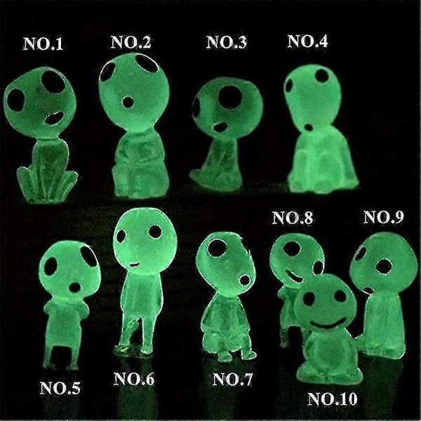 Ghibli Kodama Træ Ånd Prinsesse Mononoke Mini Action Figur Selvlysende Elf Træ