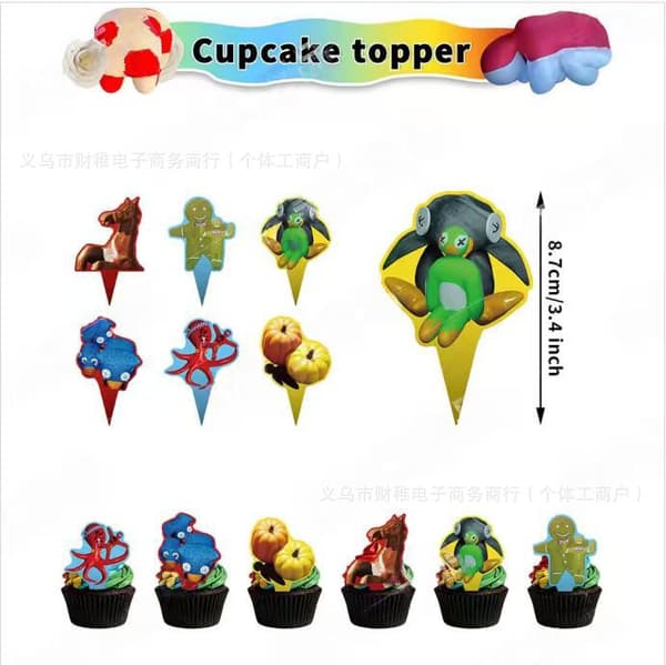 Meccha Chameleon Tema Bursdagsfest Dekorasjonssett, Girlander Kake Topper Ballonger D