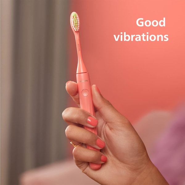 Philips One Batteridriven Tandborste - Elektrisk Tandborste i Miami Coral (Modell HY1100/01)
