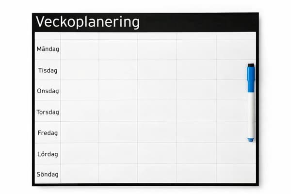 Magnetic Whiteboard for Weekly Planning. Incl. Whiteboard Pen with Eraser 100 XL 42X30CM