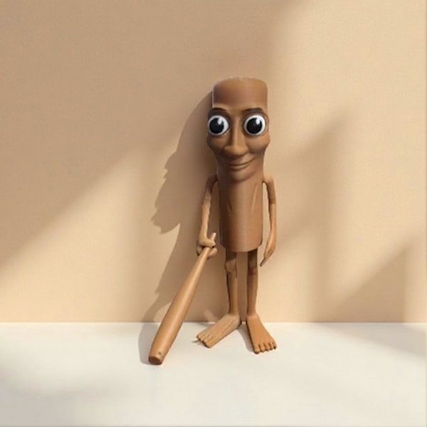 Kreativa Roliga 3D-Printade Figurer - Tung Tung Tung Sahur Skrivbordsdekor, Brainrot Tung Sahur Meme-Figur, Brainrot Samlarfigurer Present