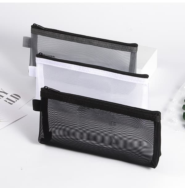 Transparent etui med lynlås i mesh etui Makeup taske, nylon
