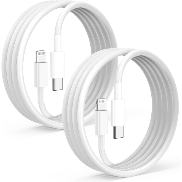 USB C till Lightning-kabel för iPhone, 2-pack 2M Apple Snabbladdningskabel, Typ C till Lightning 2M Kabel för Apple iPhone Pro/ Pro Max