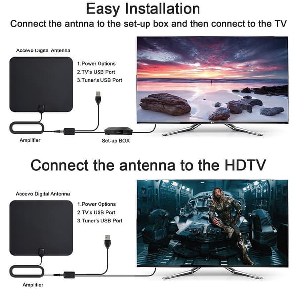 Digitalt TV Antenne DVB-T2 4K 1080P Indendørs TV Antenne HD