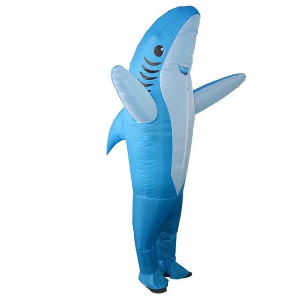 Ocean Cosplay Haj Oppusteligt Kostume Scene Blå Royal Blue Adults