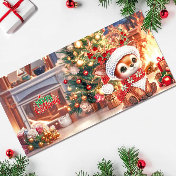 DIY Jule Diamantmaleri Sæt – Håndlavede Ferie Håndværksgavekort og Postkort til Festlige Hilsner 15*30CM HKDZ40 12-piece set