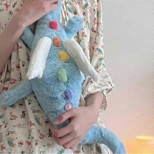 Inspirerad plyschleksak vacker regnbåge och vita vingar