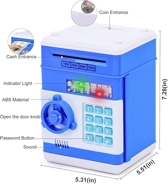 Spargris ATM Bank med Elektroniska Mynt för Barn - Het Present Blue