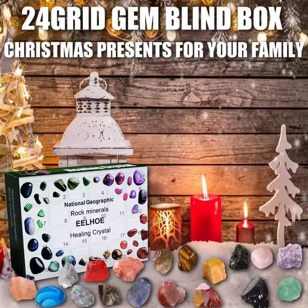 Halloween og julepynt blind box, 24 julegavelegetøj, julekalender