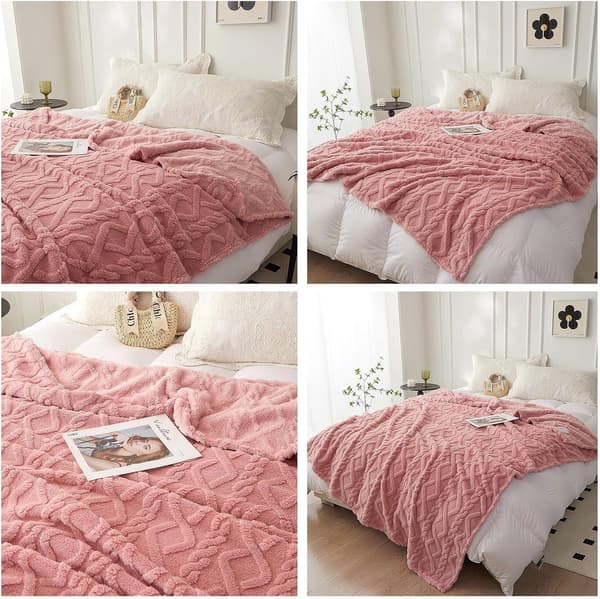 Mykt Fleeceteppe Varmt Og Koselig 1 Stykke Rosa 150 X 200 Cm