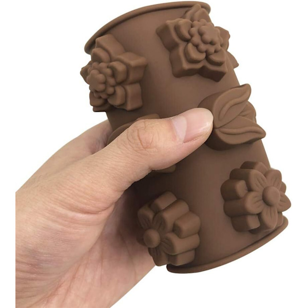 4-pack Blomformade Silikonformar för Choklad och Godis