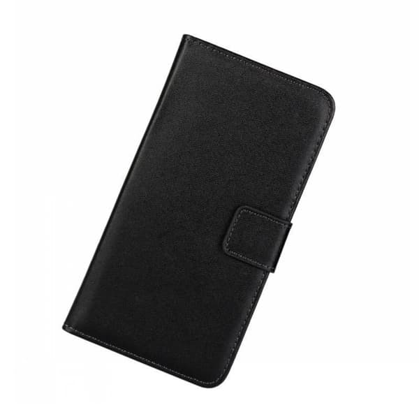 Plånboksfodral Samsung S23, äkta läder Black Svart