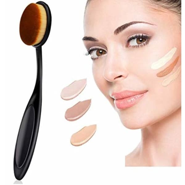 2-pak professionelle ovale makeupbørster til foundation