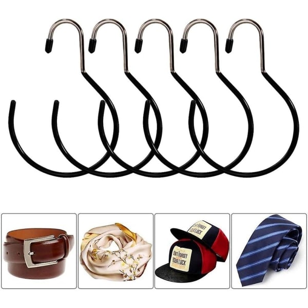 Halsduk Ring Hanger Slipsholder Scarf Krog Hanger Anti-slip Slipsholder Hat Krog Scarf Opbevaringsstativ Scarf Bælte Håndtaske 5stk