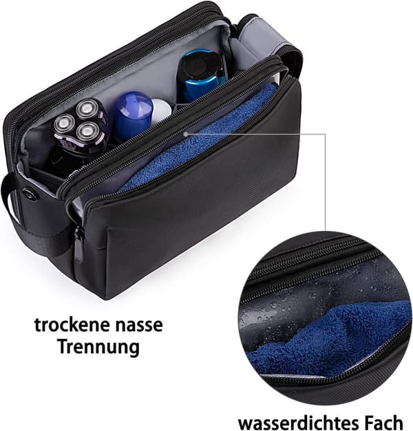 Toilet taske til mænd, rejse 5 L., sort - Perfet