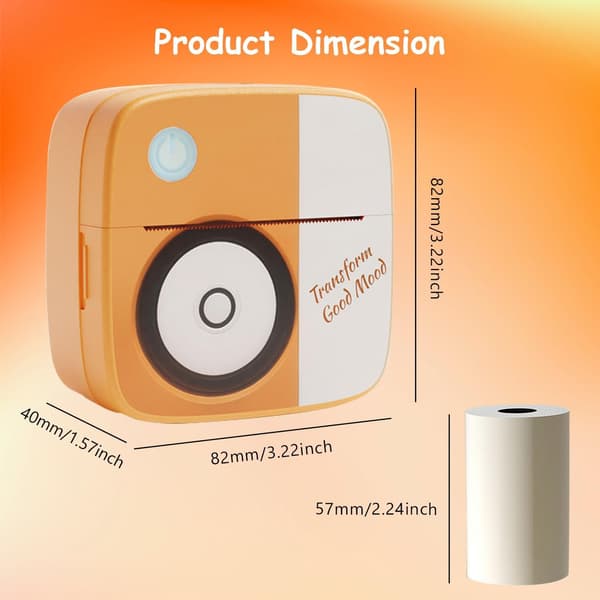 Mini termisk skriver Bluetooth blekkløs lommeskriver kompatibel med Android og iOS Bluetooth-etikettskriver kan skrive ut bilder, malerier og QR-koder