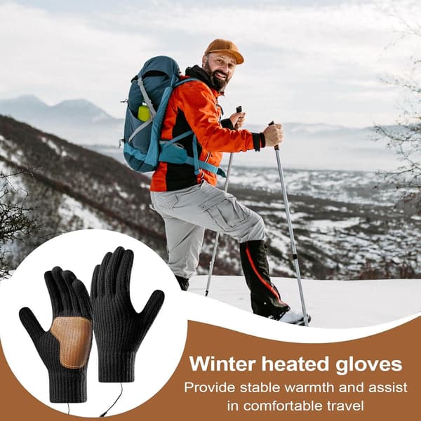 USB Opvarmede Handsker Touchscreen-kompatible Unisex Vinter Sport Ski Løb Udendørs Aktiviteter Varme Termiske Vanter